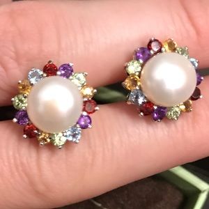 NEW Ross Simons Freshwater Pearl Stud Silver